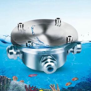 Underwater Waterproof Connection Box - IP68 Sealed 304 Stainless Steel Outdoor Light Junction Box, Swimming Pool Underwater Fountain Light Transition Head, for Underwater Lights, Fountain(1 in 2 Out)