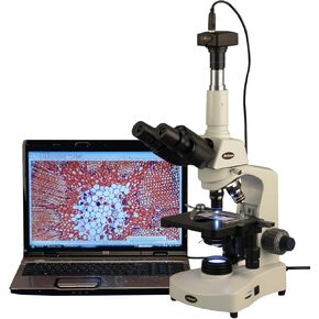 AmScope T340B-LED-5M 40X-2000X Siedentopf Trinocular Compound 3W LED Microscope + 5MP Digital Camera