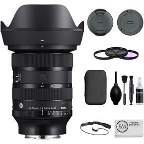 Sigma 24-70mm f/2.8 DG DN II Art Lens | Sony E Bundled with Filter Set + Photo Starter Kit (11 Pieces) + Cleaning Cloth (4 Items)