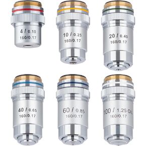AmScope 4X-100X Six Achromatic Objective Lens Set