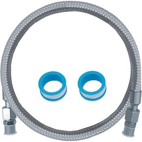 Compressor Jumper Hose, 3/8 "NPT Male Tube, 20" Length, 750°F,450 PSI, Freely Rotating Stainless Steel Metal Hose, with Accessory Connectors on both Sides