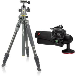 VANGUARD ALTA PRO 2+ 264CB 4-Section Carbon Fiber Tripod with BH-100 Ball Head, Gray, Bundle with 3Pod Pistol Grip Ball Head with Arca-Type Quick Release and Thumb Lever Lock