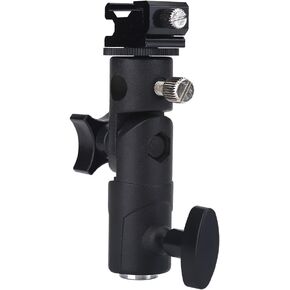 Flash Mount Bracket, Aluminum Alloy Flash Stand with Hot Shoe Mount, Detachable for Installation of Reflective Umbrella Unit, Constructed of Aluminum Alloy,
