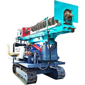 Helical Pile Driver with Crawler Base, Hydraulic Rig for Light Construction Work, Solar Post Mounting and Ground Anchor Drilling