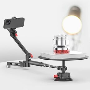 360 Degrees Rotating Turntable,Professional Spinning Camera Rig,110cm Extendable Camera Suction Cup, Horizontal Surround/Overhead Surround