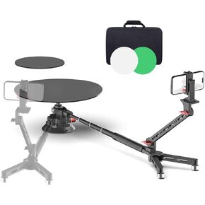360 Degree Spinner with 110cm Extension Poles, Professional Photography Turntable, Rotating Camera Slider, 360° Rotating Shooting