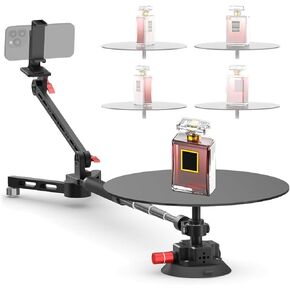 Portable 360 Degree Photography Turntable Kit, Professional Panoramic Shooting Camera Spinner, 110cm Extendable Video Camera Rig