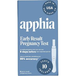 Apphia Early Detection Pregnancy Test (10 Pack) | FSA/HSA Eligible | Midstream Pregnancy Test | Get Results 6 Days Sooner – Made in The USA