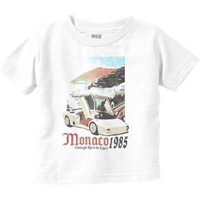 Monaco 1985 Vintage Sports Car Toddler Baby Boy T Shirt