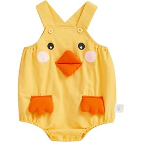 Toddler Baby Boys Girls Outfits Sleeveless Suspender Animal Chick Romper Overalls One Piece Summer Cotton Clothes