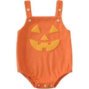 My First Halloween Baby Boy Girl Outfit Newborn Sleeveless Pumpkin Romper Onesie Cute Infant Halloween Clothes