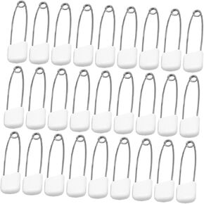 100pcs White Baby Safety Pins Large 54mm Diaper Pin Nappy Plastic Head for Holding Bibs Saliva Towel Clothing