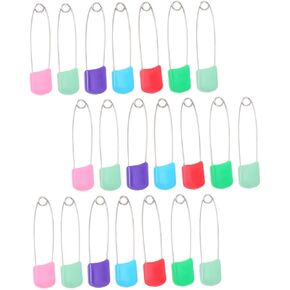 Angoily 50pcs Baby Diaper Safety Pins Plastic Head Diaper Pins Washable Nappy Brooch