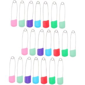 50pcs Baby Diaper Safety Pins Diaper Fasteners Reusable Nappy Pins Plastic Head Comfortable for Baby's Waist Adjustment