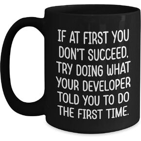 Funny Developer Gifts Birthday Unique Black Coffee Mugs from Men to Coworkers