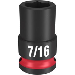 Milwaukee Shockwave 3/8 Inch Drive Standard 6 Point Impact Socket, 7/16 Inch