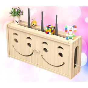 Router Shelf No Drill WiFi Storage Box Wall Mounted Wall Mounted Storage Box Wireless Router Sort Hider,A-48x24cm