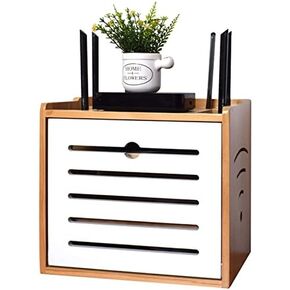 WiFi Storage Box to Cover Router, Cable Tidy Box, Wall Mounted Router Storage Wall Shelf for Cable Boxes/Remotes/DVD Players, Solid Wood Wall-Mounted Router Storage Box 17 Routers