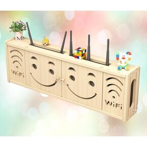 WiFi Shelf Box Router Shelf WiFi Router Shelf Storage Box Shelf Cords WiFi Shelf Box Storage Box Wall Mount,B-48x24cm