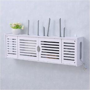 Router Storage Box，WiFi Router Storage Box, Wall Mounted Router Storage Box, White Floating Shelves, TV Lower Row Socket Occlusion Box