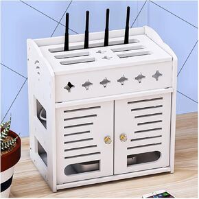 مربع تخزين جهاز التوجيه ， صندوق تخزين WiFi Router ، مربع تخزين WiFi Creative WiFi ، صندوق تخزين متعدد الوظائف ، قوس مربع أبيض ، غرفة المعيشة.