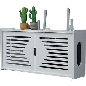 Router Storage Box，WiFi Router Storage Box, Living Room Wall-Mounted WiFi Storage Box，Wall Decoration TV Lower Plug-in Shielding Box Set-top Box Shelf