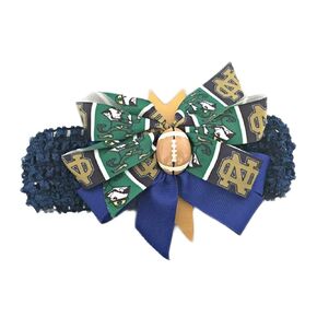 Notre Dame Baby Girl Boutique Bow Crocheted Headband Fits Newborn to Adult
