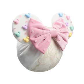 Jiahang Baby Girl Velvet Mouse Ears heads brapan مع خرز ، وعصابة قصر الشعر المخملية للأطفال الصغار للأطفال