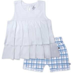 HonestBaby unisex-baby 2-piece Outfit & Headband Set for Infant, Baby and Toddler Girls