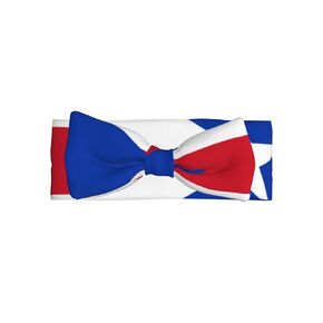 Puerto Rican Flag Baby Bow Headband - Cute & Delicate Hair Accessories for Newborns, Infants, Toddlers - Skin-friendly Hairband