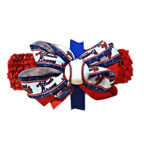 Braves Baby Girl Boutique Bow Crocheted Headband