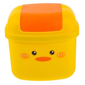 Small Trash Can Little Yellow Duck Desk Office Storage Bin Cute Boys and Girls' Room Waste Basket