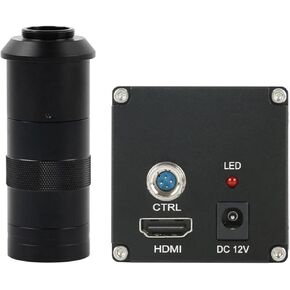 AF Autofocus Auto 1080P Sensor HDMI Video Industrial Microscope Camera 100X 180X 200X C Mount Lens for PCB Soldering(LED with 130x-01)