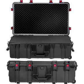 Waterproof Rolling Hard Case with Wheels, Customizable Foam 35"x 20"x 12", Equipment Transport Case for Camera, Drone,tool, IP67 Waterproof & Crushproof, Lockable, Inner 31.5" x 17.7" x 7.8"
