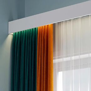Kunovo Curtain Pelmet Indoor Curtain Cornice Baffle, Ceiling or Wall Mount Curtain Pelmet Boards Frame, Curtain Divider Panel for Venetian Blinds Bay Window(Ceiling Mount,2.9m/9.5ft)