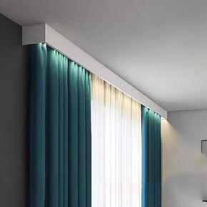 Kunovo Curtain Pelmet Metal Curtain Cassette Box with Single Track, Customize Length Ceiling Curtain Pelmet, Curtain Decor Valance Frame for Bedroom Balcony(190cm/74.8n/6.2ft)