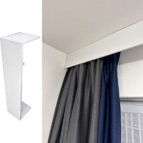 Kunovo Curtain Pelmet Curtain Box Cornice Baffle Bracket, Curtain Pelmet Panel Without Tracks Decorative, Curtain Divider Board Frame for Bedroom Kitchen Gazebo(Wall Mount,2.8m/9.2ft)