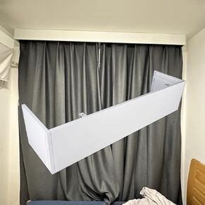 Kunovo Curtain Pelmet Curtain Pelmet Panel Without Tracks Decorative, Bedroom Balcony Blackout Curtain Cassette Box Only, Custom Length Curtain Track Pole Cover(Wall Mount,3m/9.8ft)