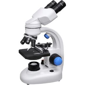 Binocular Optical Microscope,Professional HD Children's Science Experiment, LED Dual Light Sources, Dual Observation of Objects/Specimen, Coarse and Fine Coaxial Focusing Wheel for School Labora
