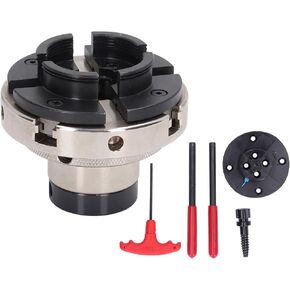 4in 4 Jaw Lathe Chuck, Alloy Steel Construction, 3 32in to 3 3 8in Clamping Range, 1in x 8 TPI, for Lathes, Milling, and Woodworking Machines