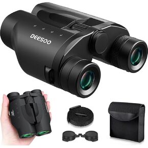 25x32 Binoculars for Adults Kids Compact - DEESOO High Powered Bird Watching Binoculars Lightweight with Small Size for Hunting Traveling Sports Hiking (Black)