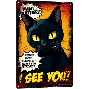 Various Cat American Style Cartoon Tin Sign - Vintage Metal Poster (8x12 Inches) - Funny Pet Decor for Cat Lovers & Home Styling (Sphynx)