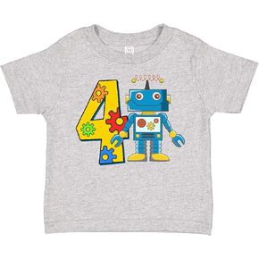 inktastic 4th Birthday Robot Toddler T-Shirt