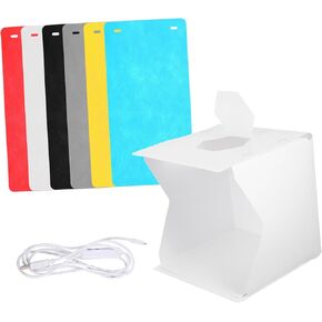 NUOBESTY 1set Led Photography Lightbox Folding Photo Box with Backdrops Moistproof for Jewelry Toys Models Crafts Portable Easy to Store