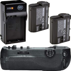 Battery Grip Kit for Nikon D850 Digital SLR Camera - Includes Qty 2 BM Premium EN-EL15 Batteries + Rapid AC/DC Battery Charger + MB-D18 Replacement Battery Grip