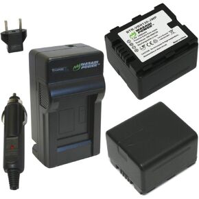 Wasabi Power Battery (2-Pack) and Charger for Panasonic VW-VBN130 and Panasonic HC-X800, HC-X900, HC-X900M, HC-X910, HC-X920, HC-X920M, HDC-HS900, HDC-SD800, HDC-SD900, HDC-TM900 (1400mAh)