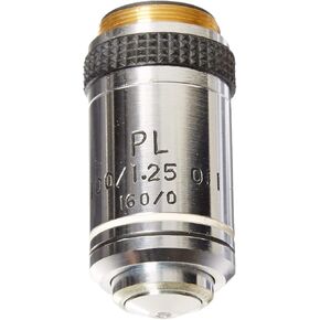 AmScope PL100X 100X Plan Achromatic Objective for Metallurgical Microscopes