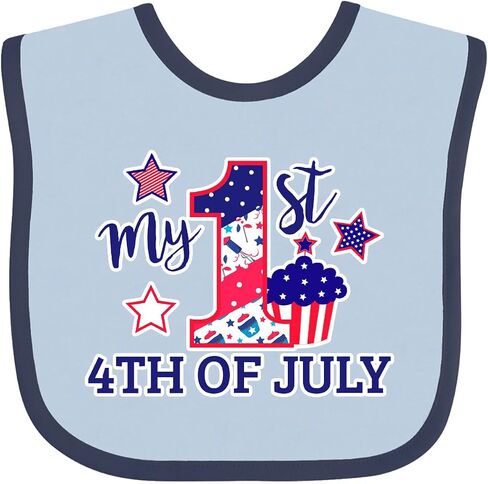 inktastic My 1st 4th Of July with Stars and Cupcake Baby Bib in Saudi Arabia