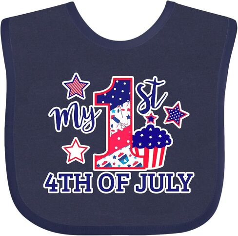 inktastic My 1st 4th Of July with Stars and Cupcake Baby Bib in Saudi Arabia