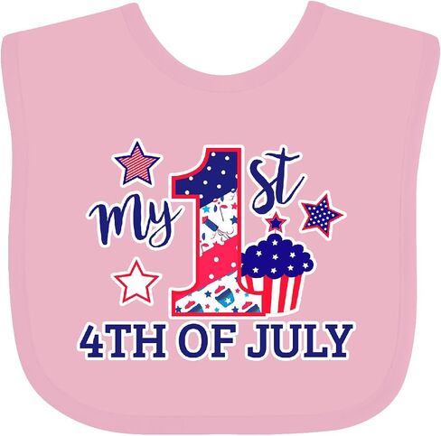 inktastic My 1st 4th Of July with Stars and Cupcake Baby Bib in Saudi Arabia